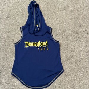 Disney Parks Shirt Womens Small Blue Disneyland Sleeveless Hood Mickey Mouse